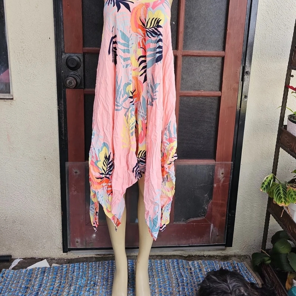 Tropical Pink Asymmetrical Dress